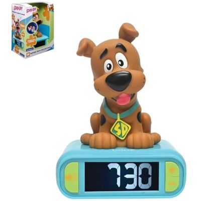 Lexibook Scooby-Doo, wekker met nachtlampje, lichtgevend figuur, keuze uit 6 alarmen, 6 geluidseffecten, klok, snooze, blauw, RL800SD Lexibook Scooby-Doo, wekker met nachtlampje, lichtgevend figuur, keuze uit 6 alarmen, 6 geluidseffecten, klok, snooze, blauw, RL800SD
