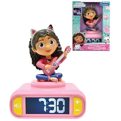 Lexibook Gabby en het Magische Huis, wekker met nachtlampje, geluiden en melodieën, lcd-display met achtergrondverlichting, helder, snooze, roze, RL800GDH Lexibook Gabby en het Magische Huis, wekker met nachtlampje, geluiden en melodieën, lcd-display met achtergrondverlichting, helder, snooze, roze, RL800GDH