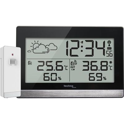 techno line Technoline WS 9255 digitaal weerstation zwart, zilver, digitaal weerstation (LR06, zwart, zilver, 144 mm, 96 mm, 38 mm, 40 x 27 x 104 mm) techno line Technoline WS 9255 digitaal weerstation zwart, zilver, digitaal weerstation (LR06, zwart, zilver, 144 mm, 96 mm, 38 mm, 40 x 27 x 104 mm)