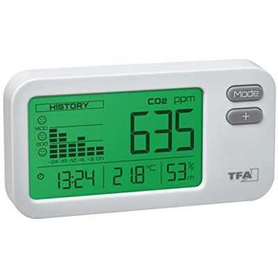 TFA Dostmann 31.5009.02 AirCO2ntrol Coach CO2 Monitor, Wit, 145 x 35 x 100 mm TFA Dostmann 31.5009.02 AirCO2ntrol Coach CO2 Monitor, Wit, 145 x 35 x 100 mm