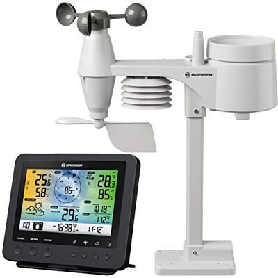 BRESSER Weerstation draadloos met buitensensor WLAN weer Center 5-in-1 met 5,7 inch kleurenscherm en buitensensor voor temperatuur, luchtvochtigheid, wind, luchtdruk, neerslag (regenmeter), zwart Température intérieure et extérieure, humidité, pluviomèt BRESSER Weerstation draadloos met buitensensor WLAN weer Center 5-in-1 met 5,7 inch kleurenscherm en buitensensor voor temperatuur, luchtvochtigheid, wind, luchtdruk, neerslag (regenmeter), zwart Température intérieure et extérieure, humidité, pluviomèt