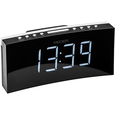 PEDEA Digitale wekker, projectiewekker met led-display en krachtig dubbel alarm voor diepe slapers, lichtwekker zonder tikken, radioklok als tafelklok, zwart PEDEA Digitale wekker, projectiewekker met led-display en krachtig dubbel alarm voor diepe slapers, lichtwekker zonder tikken, radioklok als tafelklok, zwart