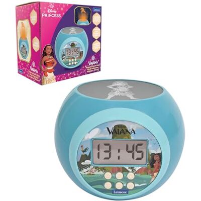 Lexibook , Disney Vaiana, Wekker met alarm en sluimerfunctie, nachtlampje met timer, lcd-display, werkt op batterijen, blauw, RL977VN Lexibook , Disney Vaiana, Wekker met alarm en sluimerfunctie, nachtlampje met timer, lcd-display, werkt op batterijen, blauw, RL977VN