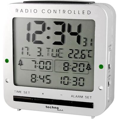 techno line Technoline WT 245 wekkerradio met 4 alarmen, zilverkleurig techno line Technoline WT 245 wekkerradio met 4 alarmen, zilverkleurig