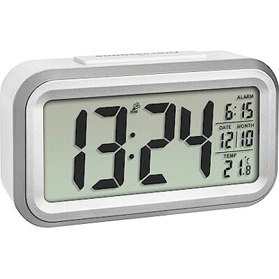 TFA Dostmann, 60.2553.02, wekkerradio, zilver, wit TFA Dostmann, 60.2553.02, wekkerradio, zilver, wit