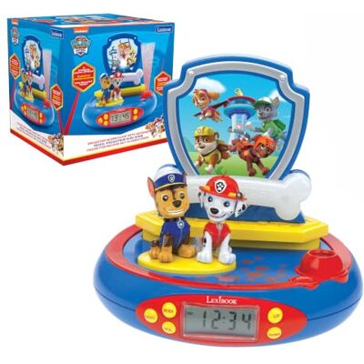 Lexibook , Paw Patrol, Wekker met projector, Chase en Marcus, nachtlampje en projectie van de tijd op het plafond, geluidseffecten, jongens, meisjes, werkt op batterijen, blauw/rood, RP500PA Lexibook , Paw Patrol, Wekker met projector, Chase en Marcus, nachtlampje en projectie van de tijd op het plafond, geluidseffecten, jongens, meisjes, werkt op batterijen, blauw/rood, RP500PA