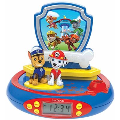 Lexibook , Paw Patrol, Wekker met projector, Chase en Marcus, nachtlampje en projectie van de tijd op het plafond, geluidseffecten, jongens, meisjes, werkt op batterijen, blauw/rood, RP500PA Lexibook , Paw Patrol, Wekker met projector, Chase en Marcus, nachtlampje en projectie van de tijd op het plafond, geluidseffecten, jongens, meisjes, werkt op batterijen, blauw/rood, RP500PA