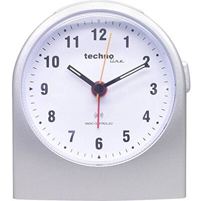 techno line Technoline WT 753 Radiogestuurde wekker, kunststof, zilverkleurig techno line Technoline WT 753 Radiogestuurde wekker, kunststof, zilverkleurig