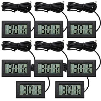 GBKDQQ 8 stuks digitale mini-lcd-thermometer: -20 ℃ ~ + 110 ℃ digitale binnenthermometer, temperatuurweergave met externe sensor, koelkasttemperatuurbewaking, voor GBKDQQ 8 stuks digitale mini-lcd-thermometer: -20 ℃ ~ + 110 ℃ digitale binnenthermometer, temperatuurweergave met externe sensor, koelkasttemperatuurbewaking, voor