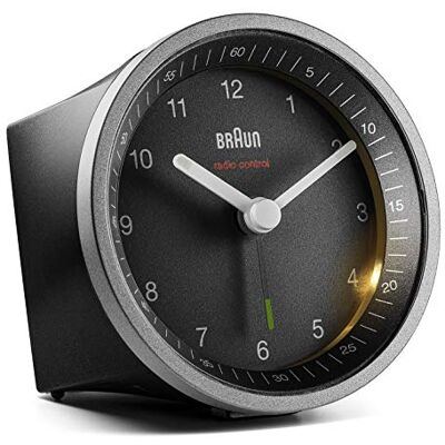 Braun Klassieke Funkwecker/Slummerfunctie (Snooze) & Lichtfunctie/Nauwkeurig Funktion/Nauwkeurige Funktie / Lichtgevende Zeiger/Crescendo-Alarm/Kleur: in zilver-Zwart/Model BC07SB-DCF Braun Klassieke Funkwecker/Slummerfunctie (Snooze) & Lichtfunctie/Nauwkeurig Funktion/Nauwkeurige Funktie / Lichtgevende Zeiger/Crescendo-Alarm/Kleur: in zilver-Zwart/Model BC07SB-DCF