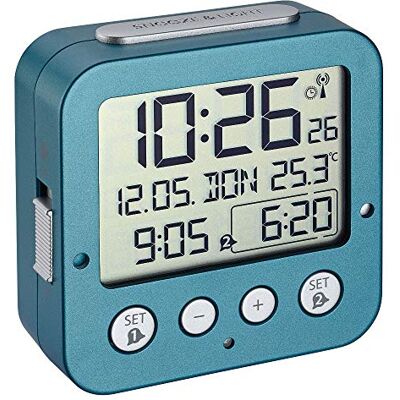 TFA Dostmann Bingo 60.2539.20 wekkerradio met 2 alarmen met eenvoudig te bedienen binnentemperatuur, turquoise TFA Dostmann Bingo 60.2539.20 wekkerradio met 2 alarmen met eenvoudig te bedienen binnentemperatuur, turquoise