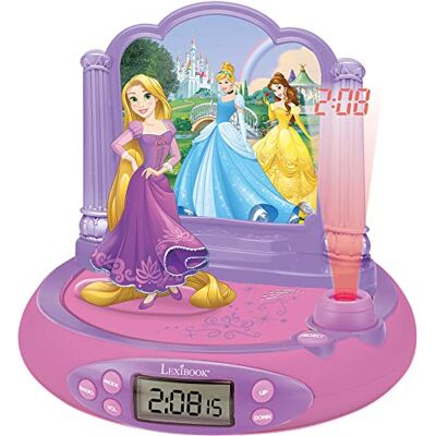 Lexibook , Disney prinsessen, wekker Rapunzel, nachtlampje en plafondprojectie, geluidseffecten, jongens, meisjes, werkt op batterijen, roze/paars, RP515DP Lexibook , Disney prinsessen, wekker Rapunzel, nachtlampje en plafondprojectie, geluidseffecten, jongens, meisjes, werkt op batterijen, roze/paars, RP515DP