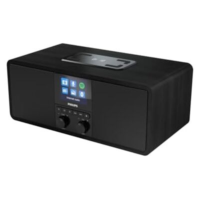 Philips R8805/10 internetradio, bluetooth-radio met Spotify Connect (Qi-oplaadblok voor mobiele telefoons, USB, programmeerbare slaapstand, dubbel alarm) zwart Philips R8805/10 internetradio, bluetooth-radio met Spotify Connect (Qi-oplaadblok voor mobiele telefoons, USB, programmeerbare slaapstand, dubbel alarm) zwart