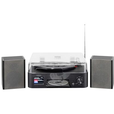 Reflexion Draaitafel met luidspreker en wifi, retro hifi-installatie met DAB+, internetradio, bluetooth, cd, MP3-opname, USB-mp3-opname, kleurendisplay, wekker en slaaptimer, systeem Reflexion Draaitafel met luidspreker en wifi, retro hifi-installatie met DAB+, internetradio, bluetooth, cd, MP3-opname, USB-mp3-opname, kleurendisplay, wekker en slaaptimer, systeem