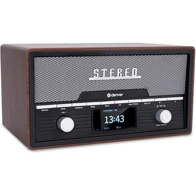 Denver DAB-radio CD-speler Vintage radio Bluetooth 20 vooraf ingestelde zenders DAB/FM/AUX MDA525DW Denver DAB-radio CD-speler Vintage radio Bluetooth 20 vooraf ingestelde zenders DAB/FM/AUX MDA525DW