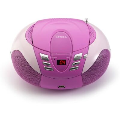 Lenco SCD-37 CD-speler voor kinderen, CD-radio, stereo-installatie, boombox, FM-radiotuner, USB-aansluiting, MP3, RMS-vermogen, 2 x 1,5 W, netvoeding en batterijen, roze Lenco SCD-37 CD-speler voor kinderen, CD-radio, stereo-installatie, boombox, FM-radiotuner, USB-aansluiting, MP3, RMS-vermogen, 2 x 1,5 W, netvoeding en batterijen, roze