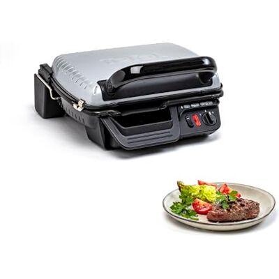 Tefal UltraCompact Health Grill Classic GC305012, zwart, metallic, titanium Tefal UltraCompact Health Grill Classic GC305012, zwart, metallic, titanium