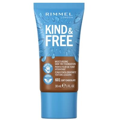 Rimmel Kind + Free 601 hydraterende huidfoundation zachte chocolade Rimmel Kind + Free 601 hydraterende huidfoundation zachte chocolade