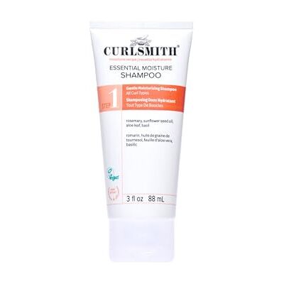 CURLSMITH Essential Moisture Cleanser, milde en voedende shampoo voor golvend, krullend en kroeshaar, veganistisch (88 ml), monster of reisformaat CURLSMITH Essential Moisture Cleanser, milde en voedende shampoo voor golvend, krullend en kroeshaar, veganistisch (88 ml), monster of reisformaat
