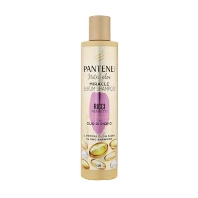 Pantene Pro-V Miracle Serum Shampoo Perfect met ricinusolie, de kracht van een serum in een shampoo, verzorgt kroeshaar en rebelse krullen diep, 250 ml Pantene Pro-V Miracle Serum Shampoo Perfect met ricinusolie, de kracht van een serum in een shampoo, verzorgt kroeshaar en rebelse krullen diep, 250 ml