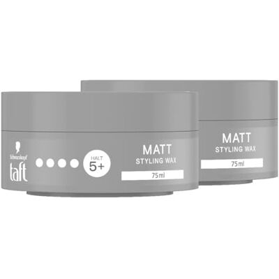TAFT Schwarzkopf Matte stylingwax (2 x 75 ml) voor een matte afwerking met langdurige grip, zacht voor haar en hoofdhuid, veganistisch, stylingwax TAFT Schwarzkopf Matte stylingwax (2 x 75 ml) voor een matte afwerking met langdurige grip, zacht voor haar en hoofdhuid, veganistisch, stylingwax