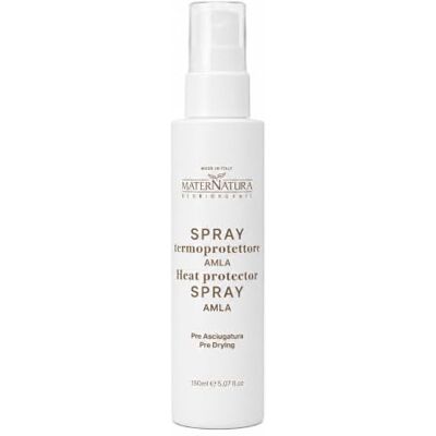 Maternatura , Amla hittebeschermende haarspray, voordrogende stijl, beschermt het haar tegen de hitte van telefoon en plaat, biologisch, 150 ml Maternatura , Amla hittebeschermende haarspray, voordrogende stijl, beschermt het haar tegen de hitte van telefoon en plaat, biologisch, 150 ml