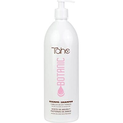 Tahe Botanic Kleurbeschermende shampoo voor gekleurd en droog haar met arganolie en rijsteiwitten, 1000 ml Tahe Botanic Kleurbeschermende shampoo voor gekleurd en droog haar met arganolie en rijsteiwitten, 1000 ml