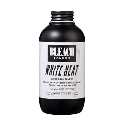 Bleach London White Heat Colour Semi-permanente haarverf, koud neutraal blond, veganistisch, dierproefvrij, tijdelijke haarkleurcrème, 150 ml Bleach London White Heat Colour Semi-permanente haarverf, koud neutraal blond, veganistisch, dierproefvrij, tijdelijke haarkleurcrème, 150 ml