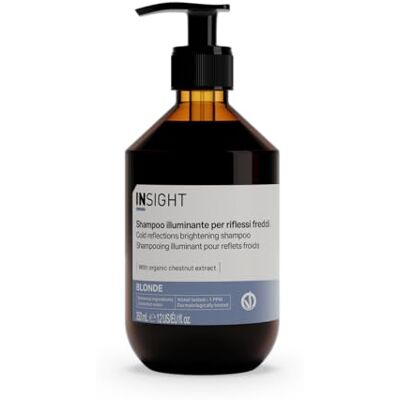 Insight Blonde whitening shampoo voor koude reflecties, 350 ml, speciaal voor het behoud van de kleur van wit, grijs of blond haar, glazen verpakking Insight Blonde whitening shampoo voor koude reflecties, 350 ml, speciaal voor het behoud van de kleur van wit, grijs of blond haar, glazen verpakking