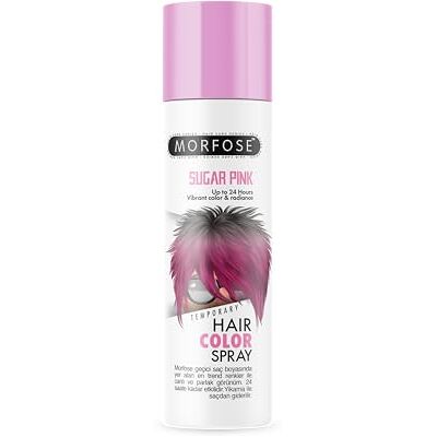 MORFOSE Sugar Pink tijdelijke haarkleurspray 150 ml tijdelijke haarkleurspray trendy en levendige kleuren met houdbaarheid tot 24 uur, gemakkelijk te verwijderen na het wassen MORFOSE Sugar Pink tijdelijke haarkleurspray 150 ml tijdelijke haarkleurspray trendy en levendige kleuren met houdbaarheid tot 24 uur, gemakkelijk te verwijderen na het wassen