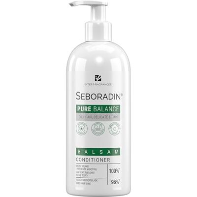 SEBORADIN Conditioner voor fijn haar, gevoelig voor vet, hydratatie en volume gladmakend inuline, jojoba-olie, plantaardige glycerine, pure ballance, 400 ml SEBORADIN Conditioner voor fijn haar, gevoelig voor vet, hydratatie en volume gladmakend inuline, jojoba-olie, plantaardige glycerine, pure ballance, 400 ml