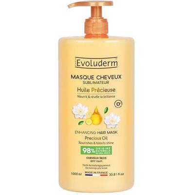 Evoluderm Sublimator Haarmasker met kostbare olie – 1000 ml – 98% natuurlijke oorsprong – veganistisch – gemaakt in Frankrijk Evoluderm Sublimator Haarmasker met kostbare olie – 1000 ml – 98% natuurlijke oorsprong – veganistisch – gemaakt in Frankrijk