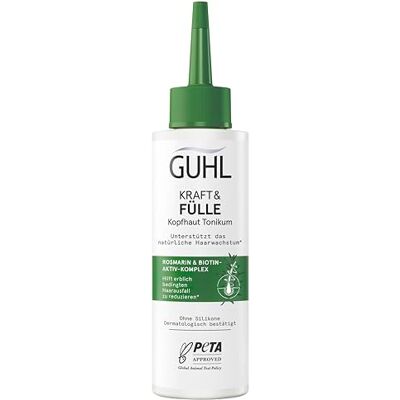 Guhl Force & Fülle Tonic voor hoofdhuid, volume 125 ml, bevordert de natuurlijke haargroei bij regelmatig gebruik, siliconenvrij Guhl Force & Fülle Tonic voor hoofdhuid, volume 125 ml, bevordert de natuurlijke haargroei bij regelmatig gebruik, siliconenvrij