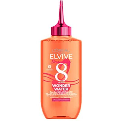 L'Oreal Paris Elvive vloeibare balsem met lamellaire technologie, behandeling voor lang en beschadigd haar, zijdeeffect, Wonder Water, 200 ml L'Oreal Paris Elvive vloeibare balsem met lamellaire technologie, behandeling voor lang en beschadigd haar, zijdeeffect, Wonder Water, 200 ml