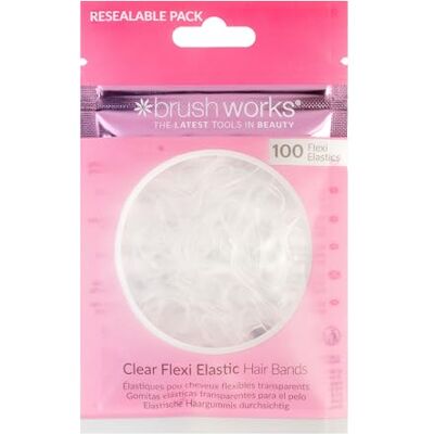 Brushworks 100 stuks transparante haarelastiekjes Brushworks 100 stuks transparante haarelastiekjes