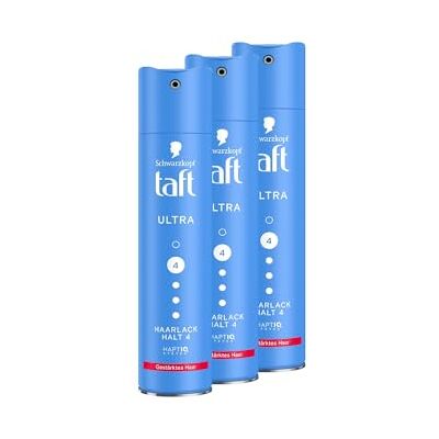 TAFT Schwarzkopf Set van 3 ultra haarlakken (3 x 250 ml), fixatie 4, voor alle haartypes, veganistische formule TAFT Schwarzkopf Set van 3 ultra haarlakken (3 x 250 ml), fixatie 4, voor alle haartypes, veganistische formule