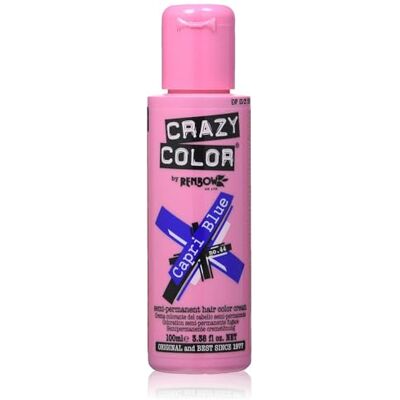 Crazy Color Haarverf voor semi-permanent haar, 100 ml (capriblauw) 2 stuks Crazy Color Haarverf voor semi-permanent haar, 100 ml (capriblauw) 2 stuks