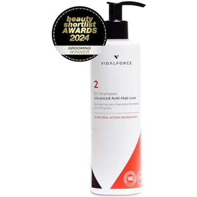 VIDALFORCE 2 XXL shampoo, 400 ml, winnaar 2024, anti-haaruitval voor dames en heren, beste natuurlijke anti-haaruitvalshampoo, met Saw Palmetto en 14 natuurlijke werkzame stoffen VIDALFORCE 2 XXL shampoo, 400 ml, winnaar 2024, anti-haaruitval voor dames en heren, beste natuurlijke anti-haaruitvalshampoo, met Saw Palmetto en 14 natuurlijke werkzame stoffen