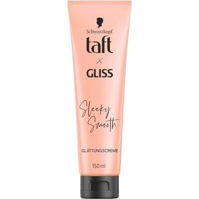 TAFT x Gliss Sleeky Smooth stijlcrème (150 ml), stylingcrème voor glad haar zonder stijltang, met extra bescherming tegen föhn en kroezen TAFT x Gliss Sleeky Smooth stijlcrème (150 ml), stylingcrème voor glad haar zonder stijltang, met extra bescherming tegen föhn en kroezen