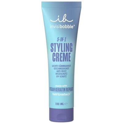 Invisibobble 5-in-1 stylingcrème, hittebescherming, uv-bescherming, kroescontrole, gemakkelijk te stylen, veganistisch, voor alle haartypes, 150 ml Invisibobble 5-in-1 stylingcrème, hittebescherming, uv-bescherming, kroescontrole, gemakkelijk te stylen, veganistisch, voor alle haartypes, 150 ml