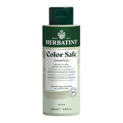 Herbatint Color Safe Kleurbeschermende shampoo, 260 ml, normaliserende shampoo voor de verzorging en bescherming van gekleurd haar, met biologische aloë vera, pH-gebalanceerd, 93% natuurlijke ingrediënten Herbatint Color Safe Kleurbeschermende shampoo, 260 ml, normaliserende shampoo voor de verzorging en bescherming van gekleurd haar, met biologische aloë vera, pH-gebalanceerd, 93% natuurlijke ingrediënten