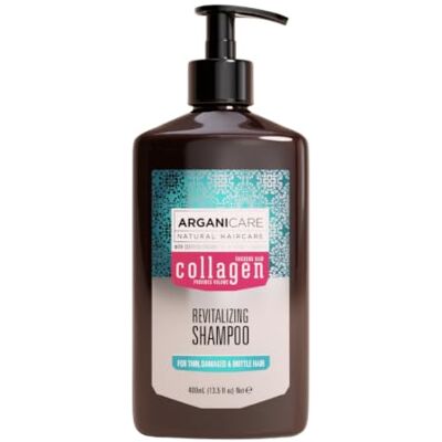 Arganicare Verzorgende shampoo met collageen Voor fijn, gedevitaliseerd en volumevrij haar 400 ml fles Arganicare Verzorgende shampoo met collageen Voor fijn, gedevitaliseerd en volumevrij haar 400 ml fles