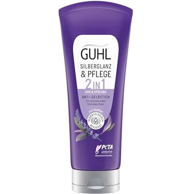 Guhl Verzorgingskuur en zilverglans, inhoud 200 ml, haartype: grijs, blond, anti-vergeling Guhl Verzorgingskuur en zilverglans, inhoud 200 ml, haartype: grijs, blond, anti-vergeling