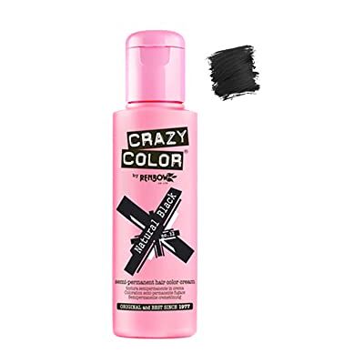 Crazy Color Semi permanente haarverf Natural Black Zwart Crazy Color Semi permanente haarverf Natural Black Zwart
