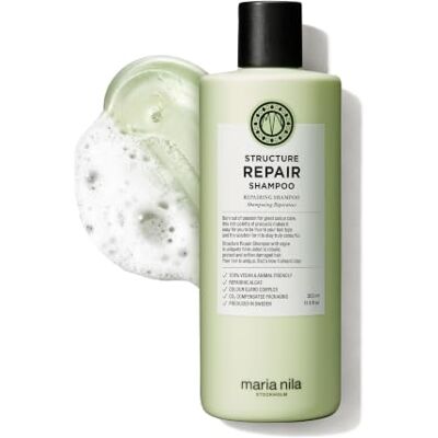 Maria Nila Structure Repair, Shampoo 350 ml, voor beschadigd en chemisch behandeld haar, reconstructief en hydraterend algenextract, 100% veganistisch en zonder sulfaten/parabenen Maria Nila Structure Repair, Shampoo 350 ml, voor beschadigd en chemisch behandeld haar, reconstructief en hydraterend algenextract, 100% veganistisch en zonder sulfaten/parabenen