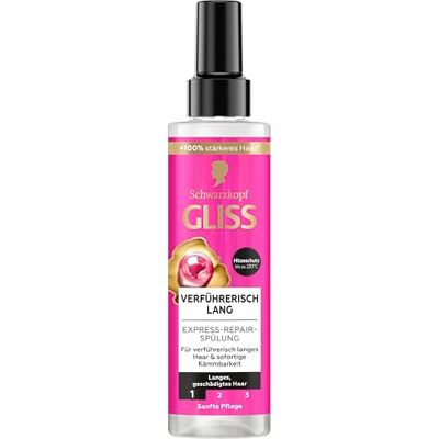 Gliss Kur Express Long Repair Conditioner (200 ml), conditioner versterkt lang haar, conditioner voor perfecte ontwarring en bescherming tegen toekomstige schade Gliss Kur Express Long Repair Conditioner (200 ml), conditioner versterkt lang haar, conditioner voor perfecte ontwarring en bescherming tegen toekomstige schade