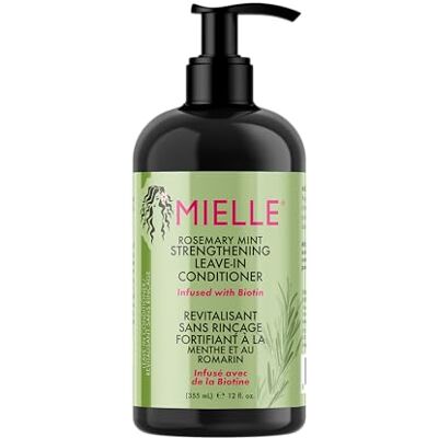 Mielle Organics Mielle Rosemary Mint Conditioner zonder uitspoelen voor krullend haar, hydraterende vochtinbrengende crème met biotine om de glans te verzachten, te beschermen en te stimuleren, 355 ml (1 stuk) Mielle Organics Mielle Rosemary Mint Conditioner zonder uitspoelen voor krullend haar, hydraterende vochtinbrengende crème met biotine om de glans te verzachten, te beschermen en te stimuleren, 355 ml (1 stuk)