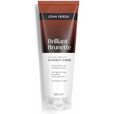 John Frieda Brilliant Brunette glansverhogende shampoo intensiveert de bruine kleur en brengt helderheid, beschermt en verzegelt de kleur, natuurlijk of gekleurd haar, 250 ml John Frieda Brilliant Brunette glansverhogende shampoo intensiveert de bruine kleur en brengt helderheid, beschermt en verzegelt de kleur, natuurlijk of gekleurd haar, 250 ml