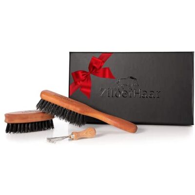 ZilberHaar Baardverzorgingsset – 1 baardborstel + 1 zakborstel + 1 reinigingsgereedschap – 100% echt zacht wildzwijnhaar van 2e snede – geschenkdoos voor heren, gezichtsverzorging ZilberHaar Baardverzorgingsset – 1 baardborstel + 1 zakborstel + 1 reinigingsgereedschap – 100% echt zacht wildzwijnhaar van 2e snede – geschenkdoos voor heren, gezichtsverzorging
