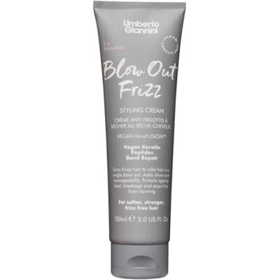 Umberto Giannini Blow Out Stylingcrème voor kroezen haar met hittebescherming, 230 °C, veganistische herstellende formule met keratine, 150 ml Umberto Giannini Blow Out Stylingcrème voor kroezen haar met hittebescherming, 230 °C, veganistische herstellende formule met keratine, 150 ml